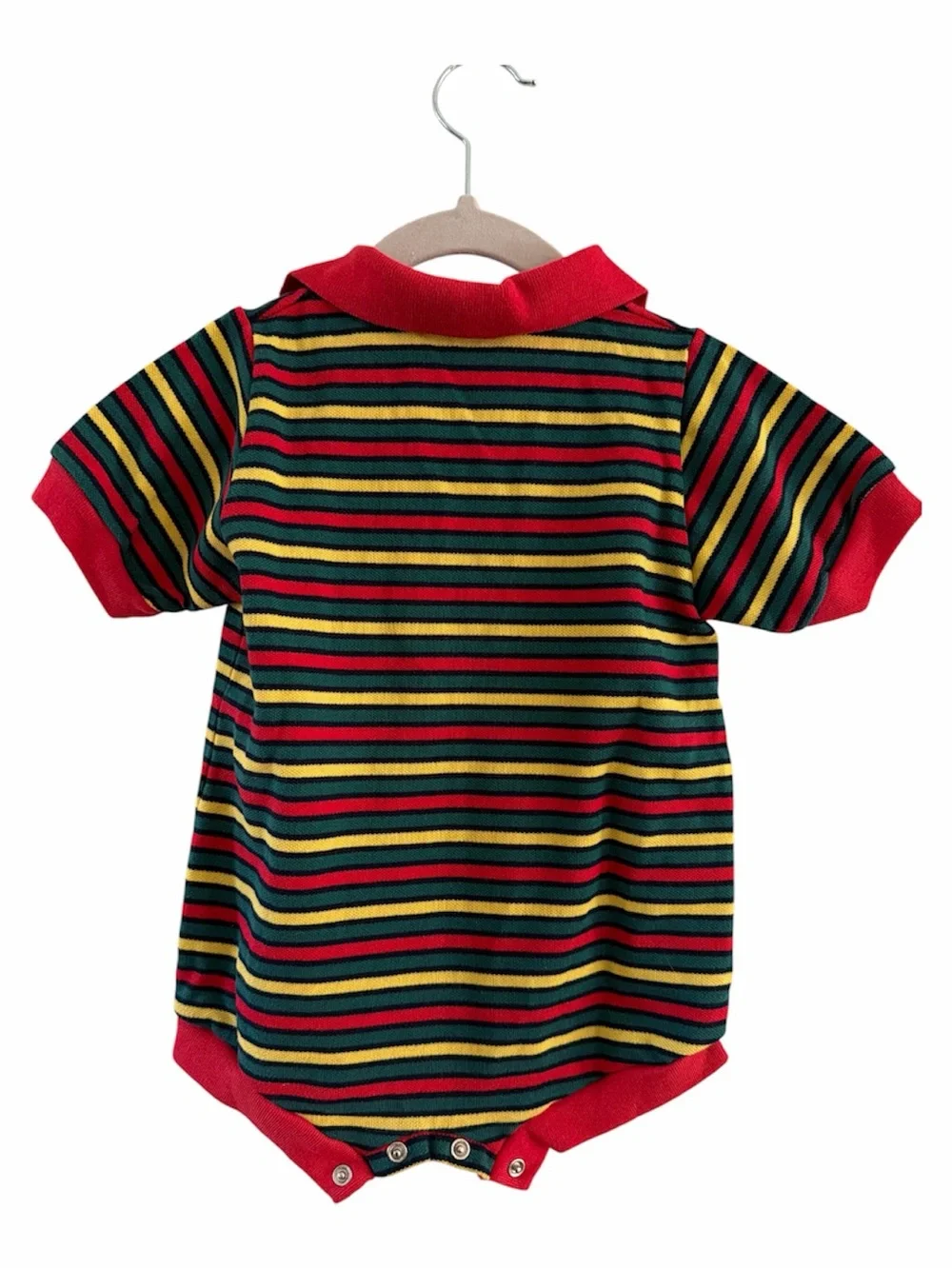 In Design: vintage short-sleeve baby polo romper. Size 2T